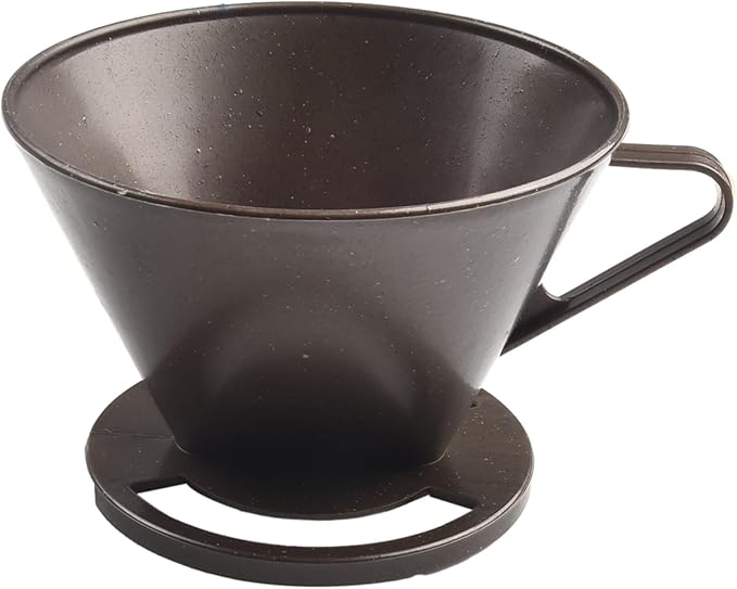 Pour-Over Coffee Brewing Filter Cone Set with Coffee Spoon Clip, V-Shaped Conical Dripper for Home Office Travel Camping, ABS Material, 2-Pack Black White Silver
