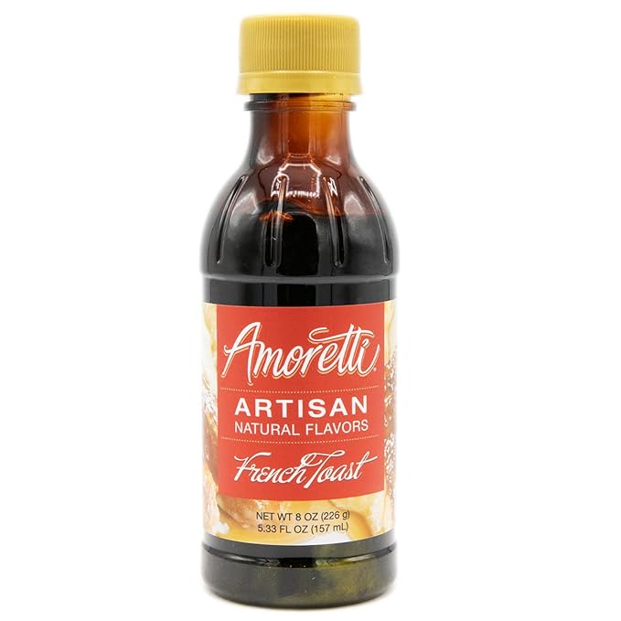 Amoretti - Natural French Toast Artisan Flavor Paste, 8 oz, Perfect For Ice Cream, Beverages, Cakes, and more, Preservative Free, Vegan, Gluten Free, No Artificial Sweeteners, Concentrated