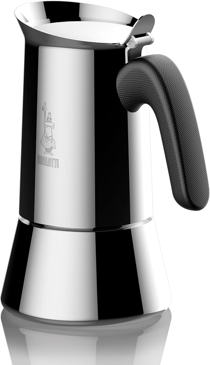 Bialetti Venus Caffettiera in Acciaio INOX, Adatta all'Induzione, Inossidabile, Argento, 6 Tazze