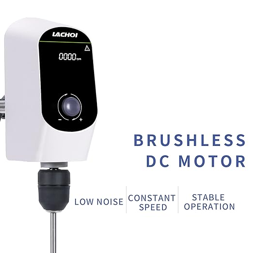 Electric Overhead Stirrer Mixer 100-2000RPM Max.20L(H₂O) LCD Display Digital Overhead Stirrer Mixer 10000mPas Powerful Lab Stirrers Mixer with Stirring Rod and Stand(Max.20L H₂O)