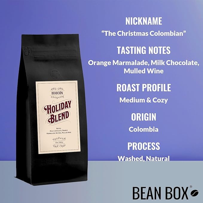 Bean Box Holiday Coffee Sampler - Holiday Blend, 2-Pack, Whole Bean Coffee