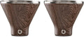 Snowfox Premium Vacuum Insulated Stainless Steel Martini Glass, Set of 2, Martinis Stay Icy Cold, Stemless Cocktail Glasses, Elegant Home Entertaining, Bold Beautiful Barware Set, 8 oz, Dark Walnut