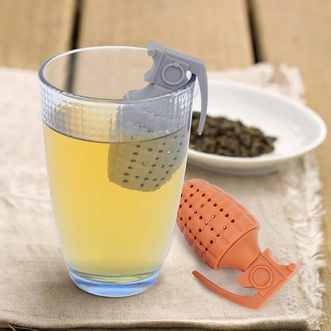 Cute Silicone Tea Infuser Loose Leaf Tea Steeper Tea Accessories Tea Diffusers Shape Design Tea Filter Funny Tea Strainer (Grey)
