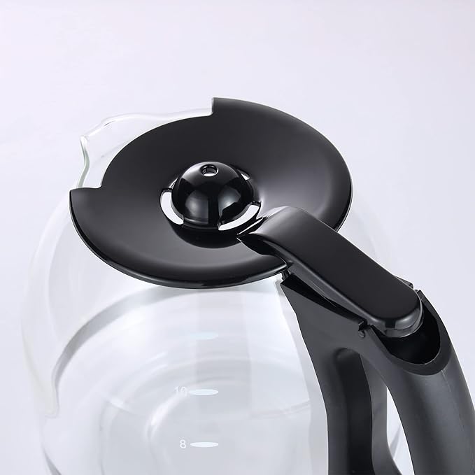 12-Cup Glass Replacement Carafe for Mr. Coffee Model #SK12, SK13, EHX23, JWX31, SJX23, SJX39 (Black, Replaces PLD12-RB)