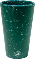 Silipint 16oz Silicone Pint Glass – Unbreakable, BPA-Free, Reusable Silicone Drinking Cup – Flexible, Dishwasher, Microwave & Freezer Safe – Stemless Glass for Coffee, Smoothies (Speckled Green)