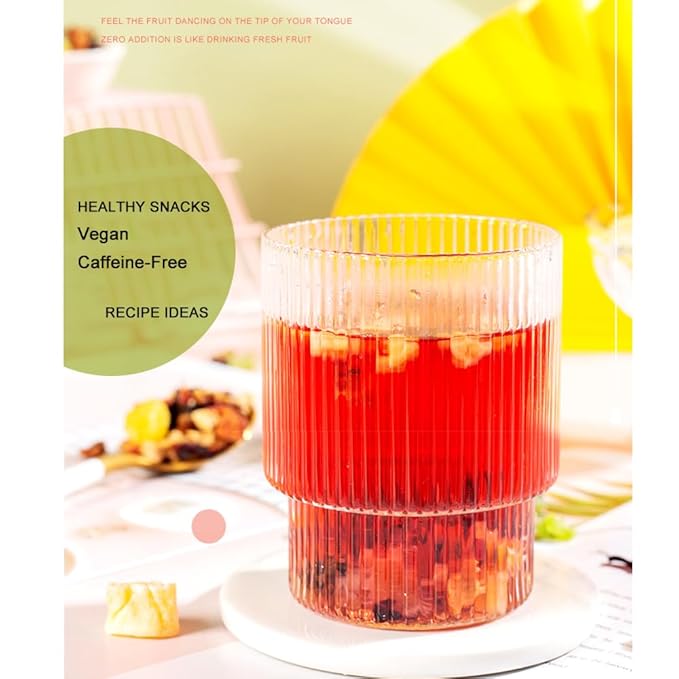 Fruit Tea Blend 12.34OZ,For Hot Or Cold Brew,Hibiscus Blossoms and Berries Based Herbal Loose Leaf Tea,Vegan,Caffeine Free,Vitamines Rich,DIY