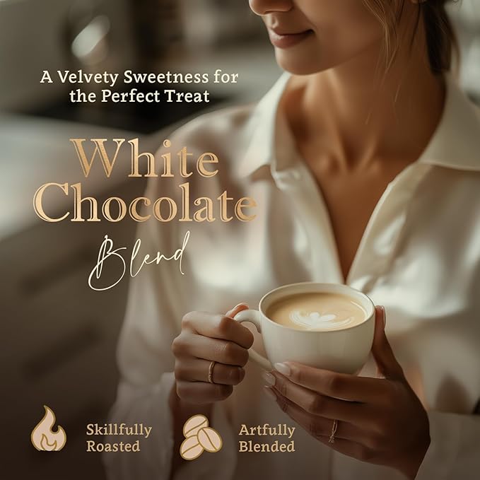 White Chocolate Flavored Whole Bean Coffee – 100% Arabica, Organic, No Artificial Sweeteners, Naturally Flavored, Medium Roast, Single Origin – by Coffea Flavor