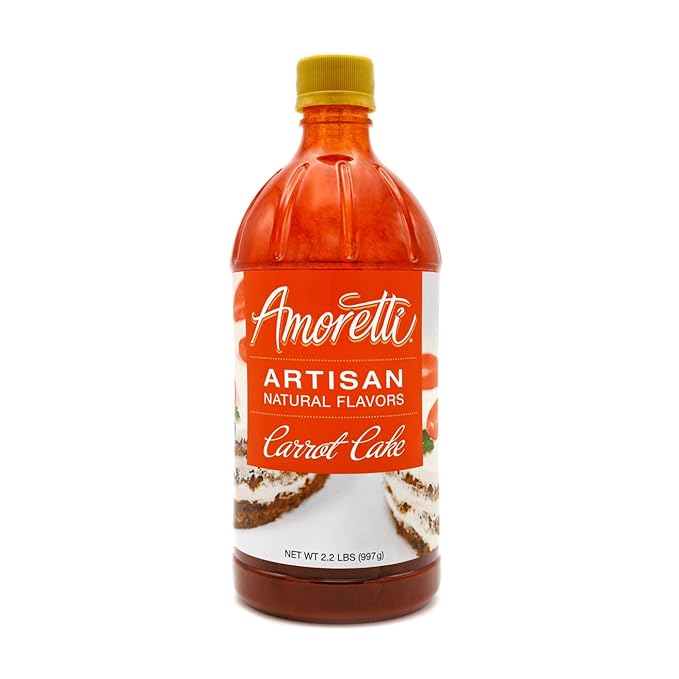 Amoretti - Natural Carrot Cake Artisan Flavor Paste, 2.2 lbs, Perfect For Ice Cream, Beverages, Cakes, and more, Preservative Free, Vegan, Gluten Free, No Artificial Sweeteners, Highly Concentrated