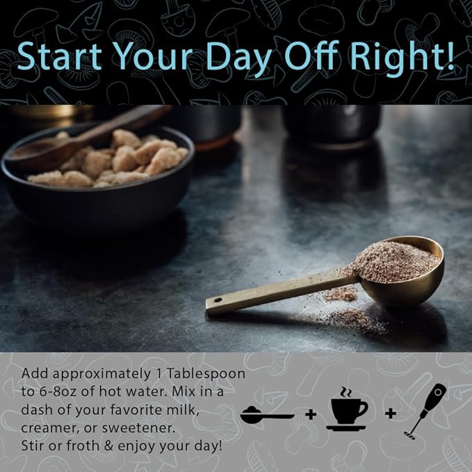 Sleep Boost with Kava Organic Mushroom Instant Coffee - 135g, 15 Servings Pouch - Healthy Coffee alternative and Substitute - With Collagen, Lions Mane and Antioxidants