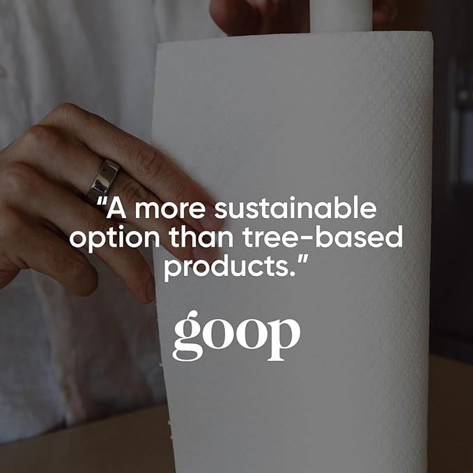 Save Trees Bamboo Paper Towels 6pk - 750 Sheets Paper Towels Rolls Ultra Absorbent & Durable Eco-Friendly - FSC-Certified, totally Plastic-Free, and Vegan