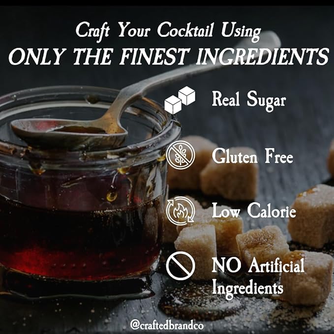 Crafted Cocktails Brown Sugar Simple Syrup | 2 Pack | 12.7 oz Each | Perfect for Coffees, Brown Spirit Cocktails, & More | Made with Premium Ingredients | Made with Real Brown Sugar