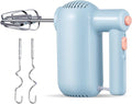 Hand Mixer Electric, 5-Speed Kitchen Mixer Handheld Mixer with Turbo Ultra Power, 4 Stainless Steel Accessories for Whipping Mixing Cake Egg Cream, Small Blue Baking Mixers, Christmas Gifts for Women
