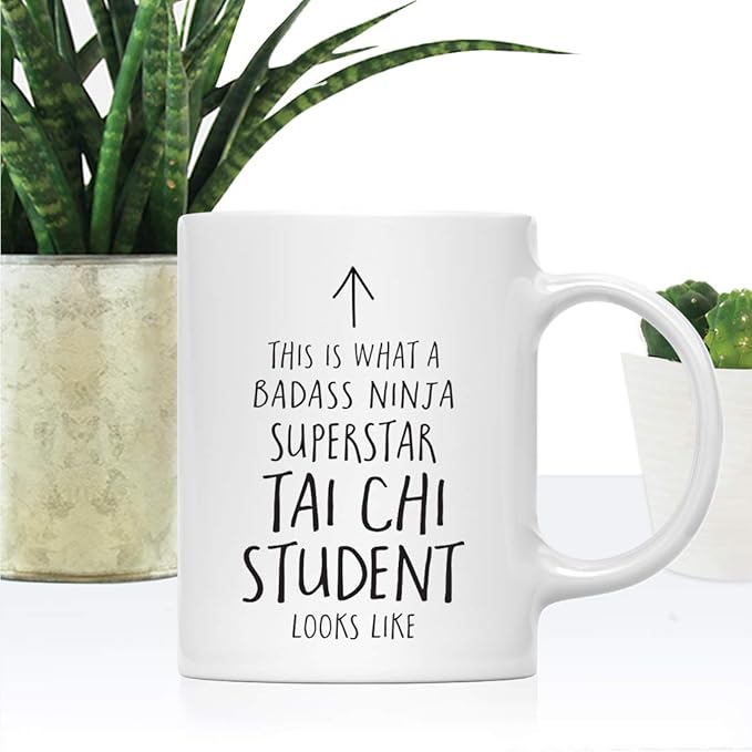 Andaz Press Funny 11oz. Ceramic Coffee Tea Mug Gift, This is What a Badass Ninja Superstar Tai Chi Student Looks Like, 1-Pack, Birthday Christmas Gift Ideas Coworker