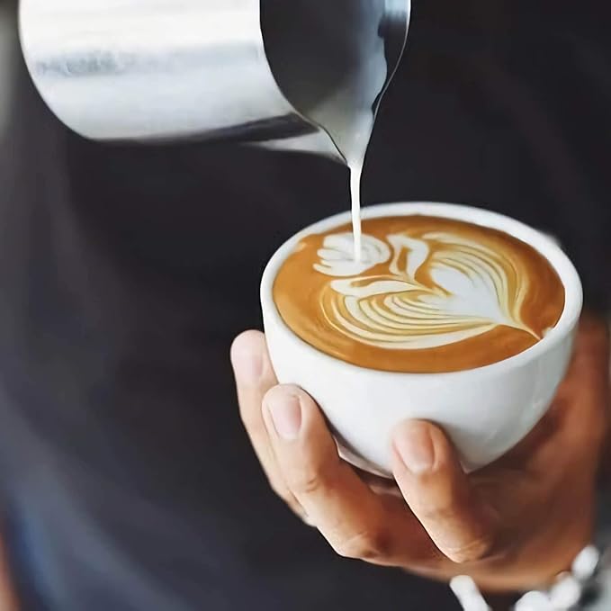 250ml Stainless Steel Milk Frothing Pitcher – Espresso Steaming Pitchers 8 Oz, Precision Pouring for Perfect Latte Art, Frother cup, Coffee Cappuccino Jug