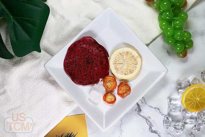 USTCM JoyFull Mixed Fruit Infusions Fruit Tea Single Pack All Natural Dried Fruits Mixed Flavors Make Perfect Tea! 15g (Red Dragon Fruit, Lemon, Kumquat, Pack of 3)