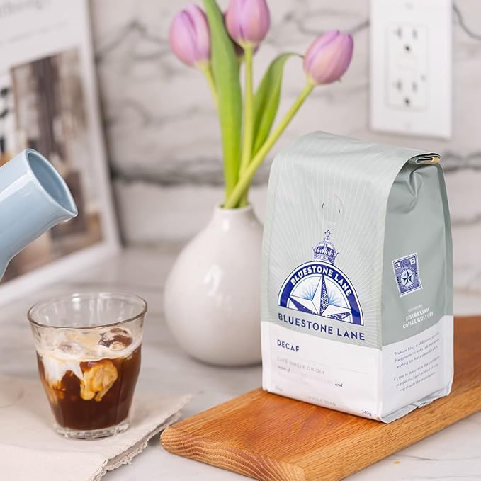 Bluestone Lane Bluestone Lane Ground Coffee, Decaf Colombian, Single Origin, Medium Roast, 12 Ounce Bag, Espresso & Brew Blend