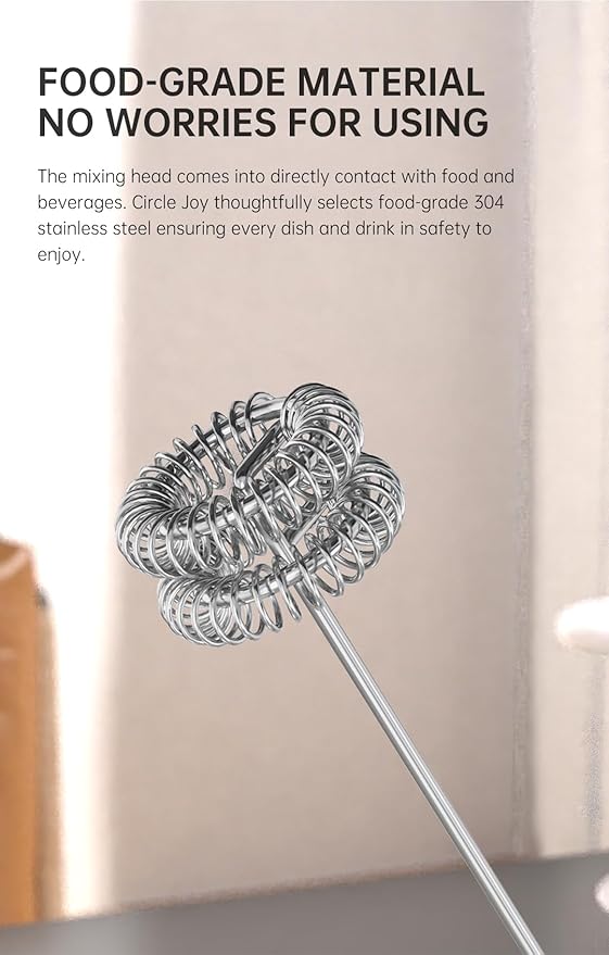Handheld Milk Frother Wand Rechargeable with Stand - Stainless Steel Double Whisk Milk Frother Handheld -Coffee Stirrers Electric Drink Mixer - Coffee Frother