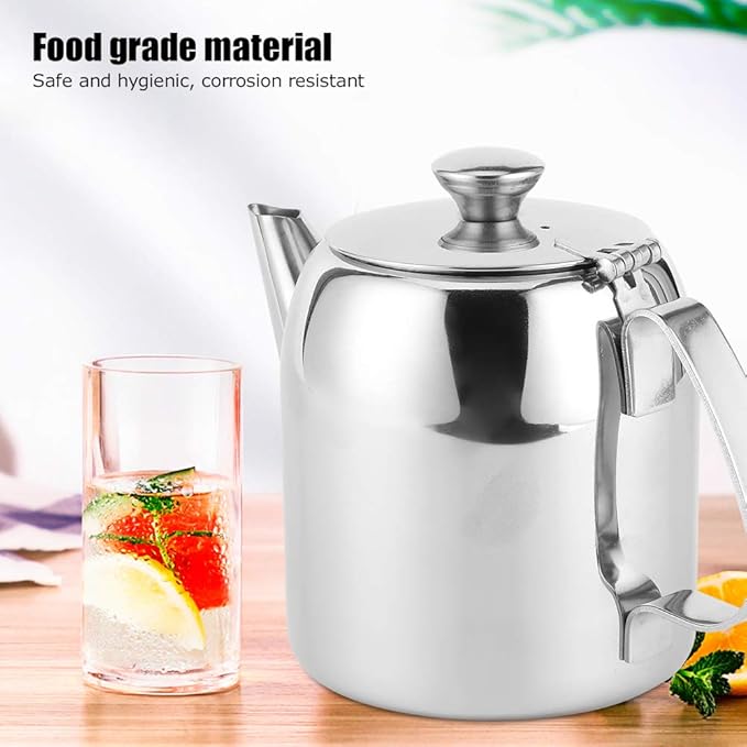 Stainless Steel Tea Kettle, 20oz or 32oz Kettle Coffee Pot Teapot Cold Kettle Short Spout for Hotel Restaurant, Living Room, Office (20 ounces)