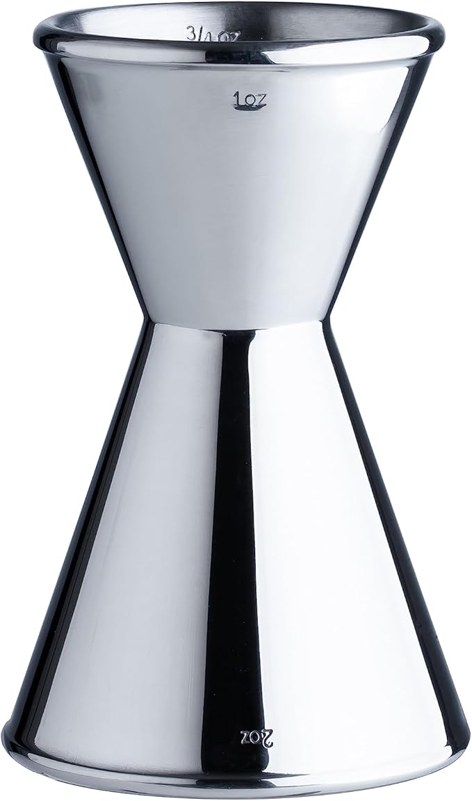 Heavy Duty Bar Jigger, Stainless Steel Cocktail Measuring Jigger With 0.5-2oz Precision Marks, Double Walls, Mirror Polished, for Professional Bartenders & Home Cocktail Enthusiasts (1 Piece)