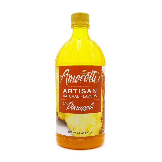 Amoretti - Natural Pineapple Artisan Flavor Paste, 2.2 lbs, Perfect For Ice Cream, Beverages, Cakes, and more, Preservative Free, Vegan, Gluten Free, No Artificial Sweeteners, Highly Concentrated