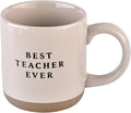 Sweet Water Decor Best Teacher Ever Stoneware Coffee Mugs - 14oz Cute Coffee Mugs for Hot & Cold Drinks - Dishwasher & Microwave Safe - Best gift for Educators & Teachers - Ideal Tea & Espresso Mugs