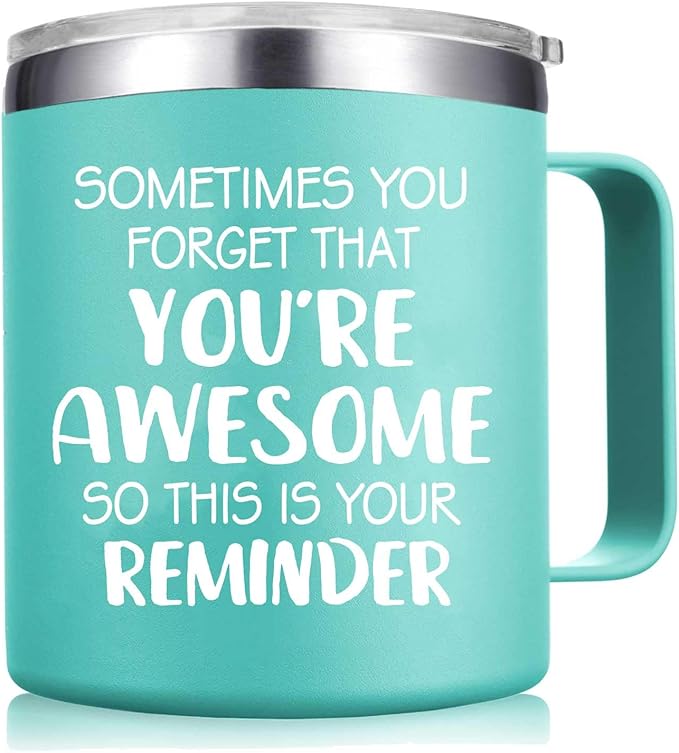 Birthday Gifts for Women - Sometimes You Forget You Are Awesome Mug - Inspirational Presents for Women Sister Mom Daughter, Teacher Gifts 14OZ Green