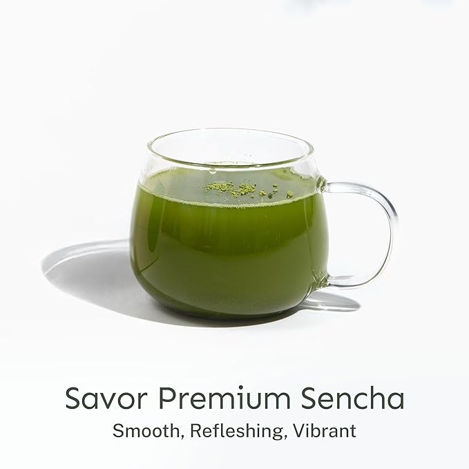 Yu Tea Organic Sencha Green Tea Powder, 100 Servings | Rich in Antioxidants, EGCG, & L-Theanine | Pure Japanese First Harvest Leaf | Low Caffeine & Unsweetened | Resealable Pouch, 2.65 oz