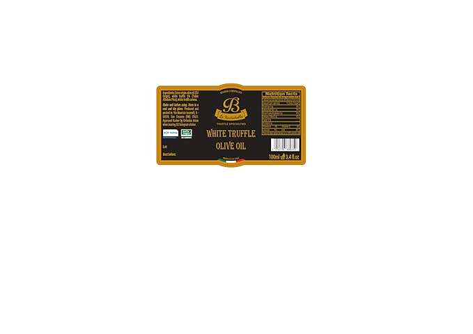 La Rustichella - 100% KOSHER White Truffle Olive Oil 3.38 fl oz (100 ml) - Certified Kosher Recipe - 100% Made in Italy, Gluten Free