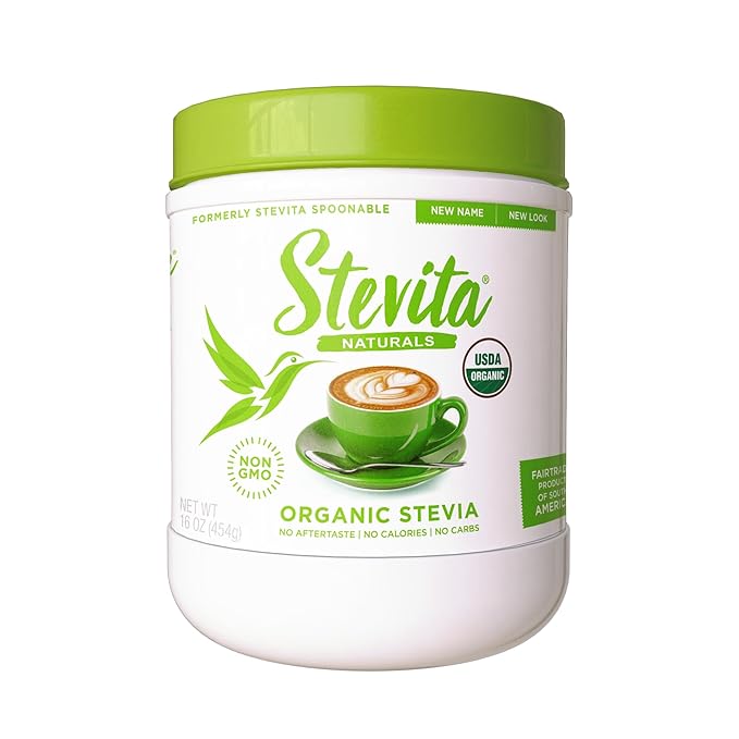 Stevita Organic Stevia - 16 oz - Stevia & Erythritol All-Natural Sweetener, No Calories - USDA Organic, Non-GMO, Vegan, Keto, Paleo, Gluten Free - 908 Servings