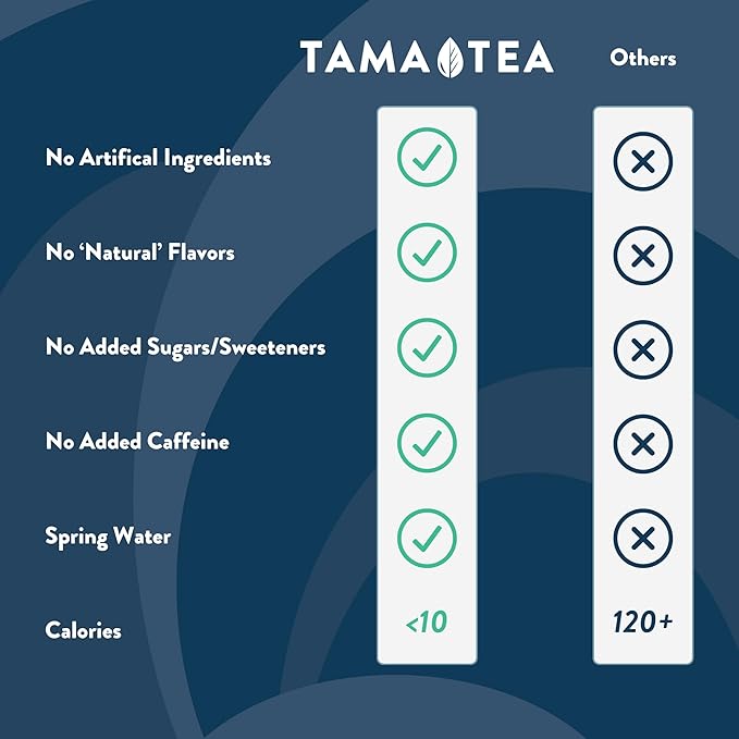 Sparkling Mint Yerba Mate by Tama Tea - Unsweetened Natural Energy Drink with Real Fruit & Herbs - Healthy Caffeine Drink Alternative - 120mg of Brain-Boosting Caffeine, 10 Calories - 12oz Pack of 12