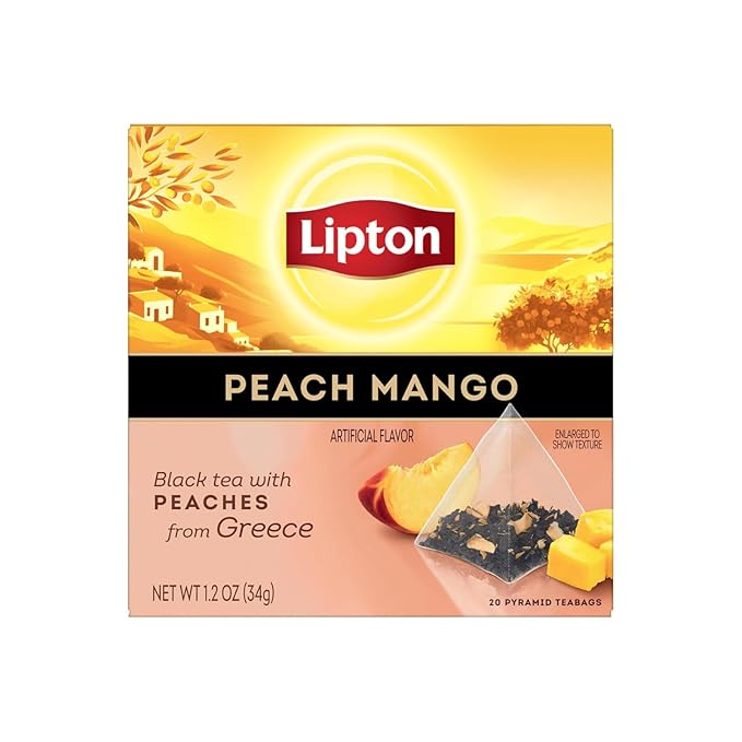 Lipton Lemon Green Tea & Peach Mango Black Tea 20CT (2ea) (Variety Pack)