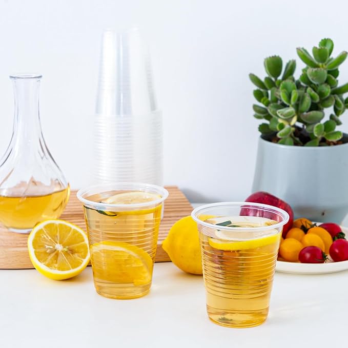 SIUQ 1500 Pack 9 oz Plastic Cups, Clear Disposable Plastic Cups, Cold Water Party Drinking Cups for Party, Picnic, BBQ, Wedding, Travel, Thanksgiving, Christmas