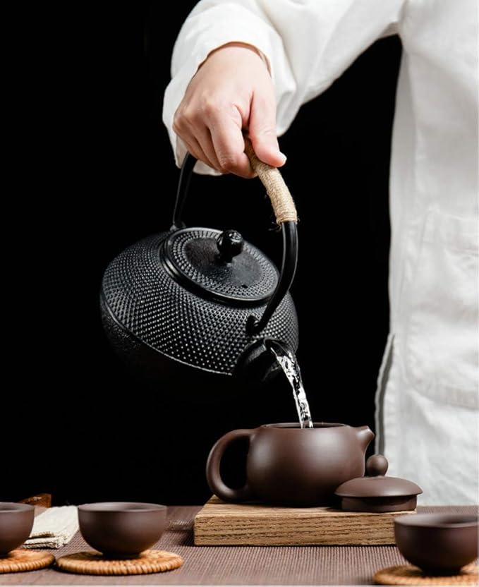 Hwagui - Large Cast Iron Teapot With Infuser For Varieties Of Loose Leaf Tea, Tea Bags, Black Tea Kettle Stovetop Safe 1200ml/41oz