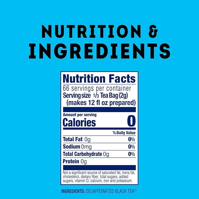 Lipton Decaf Cold Brew Family Size Tea Bags, 22 CT (Pack of 6)