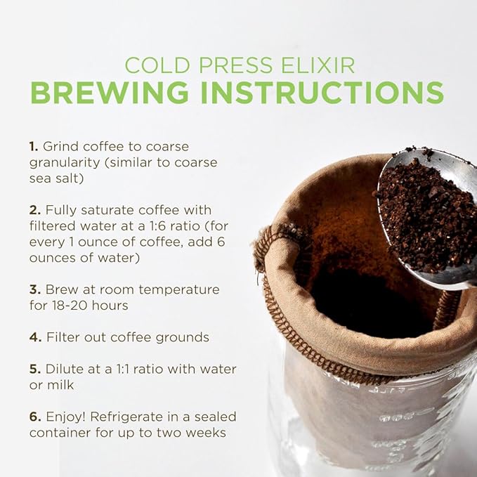 Tiny Footprint Coffee - Organic Cold Press Elixir Cold Brew | Blend of Light & Dark Roasts, Whole Bean Coffee | Fair Trade, Shade Grown & Carbon Negative | 3 Pounds