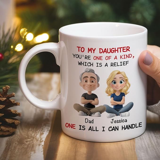 Wrappiness Personalized To My Daughter Coffee Cup - Custom Mug for Daughter From Dad - Best Girl Mug Gifts For Mother's Day, Birthday, Christmas