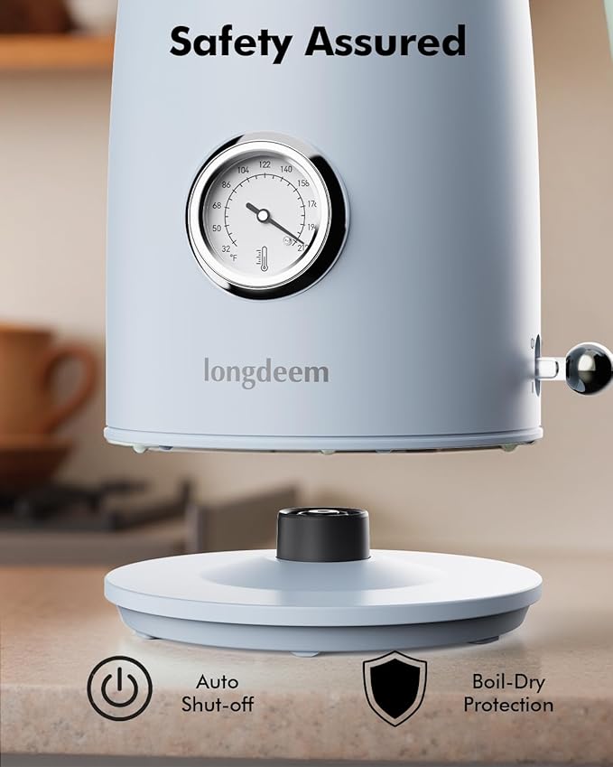 1L Small Electric Kettle - Stainless Steel, Portable Travel Mini Hot Water Boiler Heater, Auto Shut-Off, Boil-Dry Protection