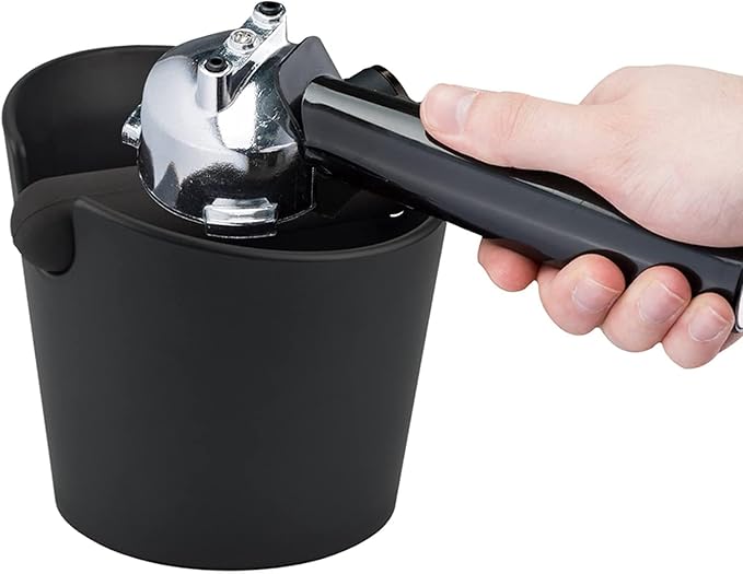 Round Coffee Knock Box 4.8 Inch Shock - Absorbent Durable Barista Style Knock Box With Removable Knock Bar and Non-Slip Base Gift