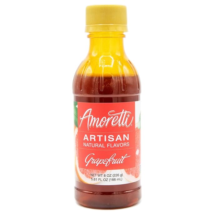 Amoretti - Natural Grapefruit Artisan Flavor Paste, 8 oz, Perfect For Ice Cream, Beverages, Cakes, and more, Preservative Free, Vegan, Gluten Free, No Artificial Sweeteners, Highly Concentrated