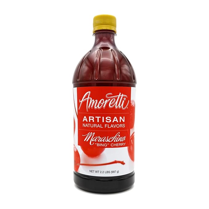 Amoretti - Natural Maraschino Bing Cherry Artisan Flavor Paste, 2.2 lbs, Perfect For Ice Cream, Beverages, Cakes, and more, Preservative Free, Vegan, Gluten Free, No Artificial Sweeteners