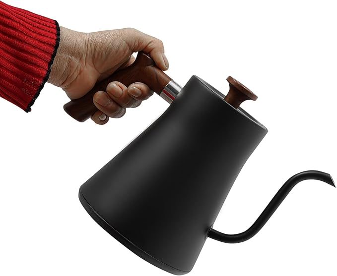 Gooseneck Electric Kettle,Electric Kettle with ±1℉ Precise Temperature Control,0.24 Gal Electric Gooseneck Kettle for Pour Over Coffee & Tea (Black)