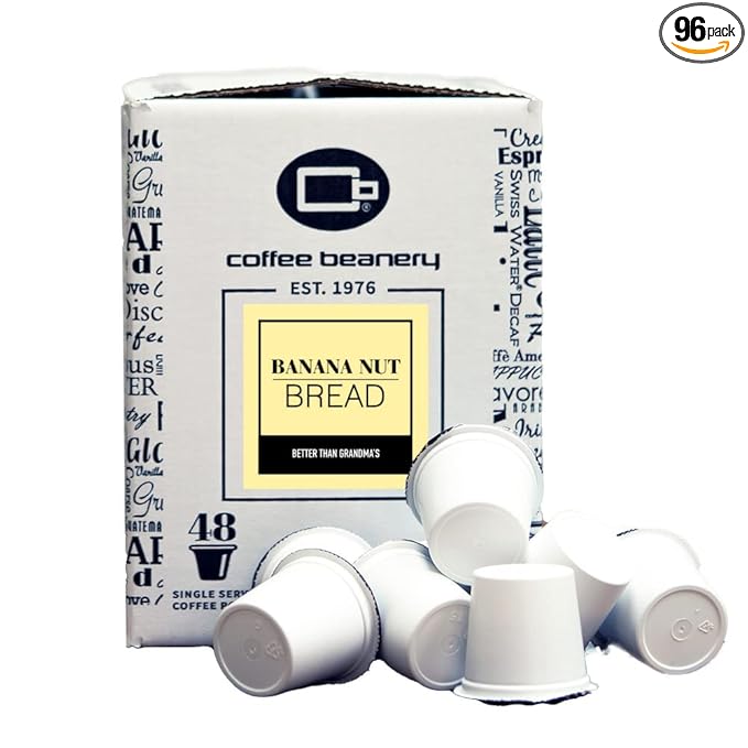 Banana Nut Bread Coffee Pods by Coffee Beanery | 96ct Bulk Medium Roast Arbica Coffee