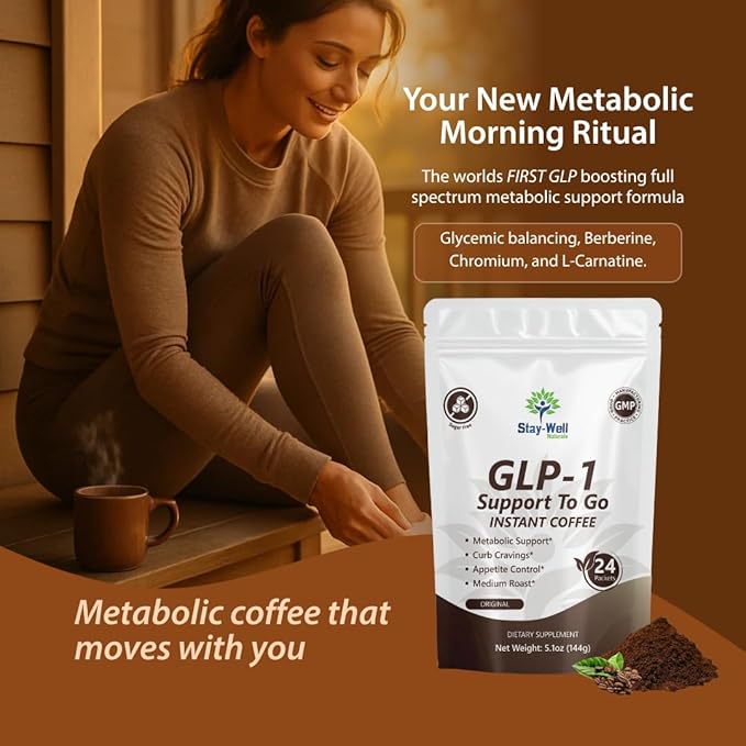 Slim Coffee GLP-1 Supplement | GLP 1 Booster to Control Appetite and Cravings | Great Tasting Metabolic Support - Coffee Bean Extract, Green Tea, Yerba Mate (Regular)