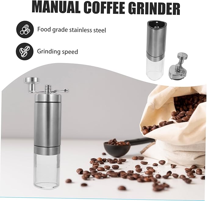 Manual Coffee Bean Grinder Stainless Crank Grinder Bean Pepper Mill for Home Office Travel Camping