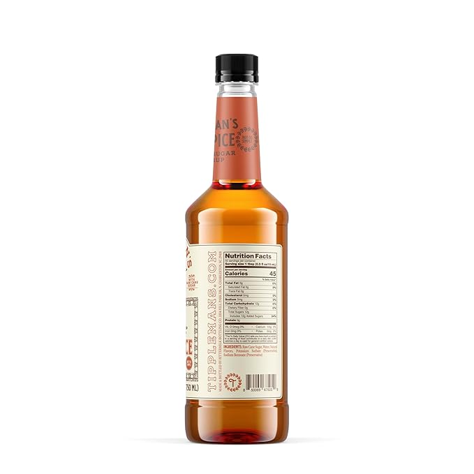 Tippleman's Chai Spice Coffee Syrup - Rich Flavor for Hot or Iced Drinks, Latte, Tea, Espresso, Cappuccino, Cocktails, & Baking - 25.4 Fl Oz