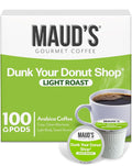 Maud's Donut Shop Coffee Pods, 100 ct, Light Roast Recyclable Single Serve Pods – 100% Arabica Coffee, Compatible with Keurig K Cups Maker