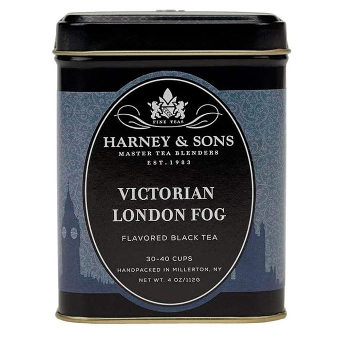 Harney & Sons Victorian London Fog, 4oz Loose Leaf Black and Oolong Tea with Bergamot, Lavender, and Vanilla, Hearty English Black Tea Blend, Stocking Stuffer