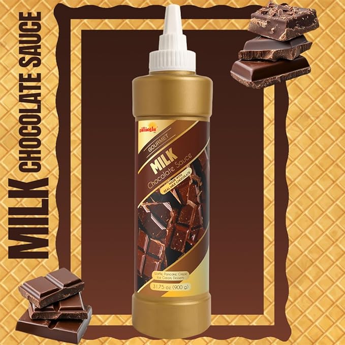 Gulluoglu Topping Sauce – Milk Chocolate Dessert Sauce, 10.14 fl oz 300g | Squueze Bottle | Perfect for Ice Cream, Cakes & Coffee, Topping (1 pack, Milk Chocolate)