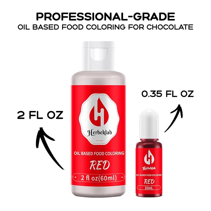 Red Oil Based Food Coloring – 2 fl oz Professional Grade Concentrated Oil Food Dye for Melting Chocolate, Candy Melts, Cake Pops, Strawberries & Baking