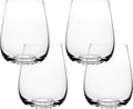 over&back 18oz Traditional Glassware - Set of 4 Classic Stemless Drinking Glasses for Parties, Get-togethers, and More - Mouth-Blown - Wine Cups for Kitchen and Dining Room - Clear